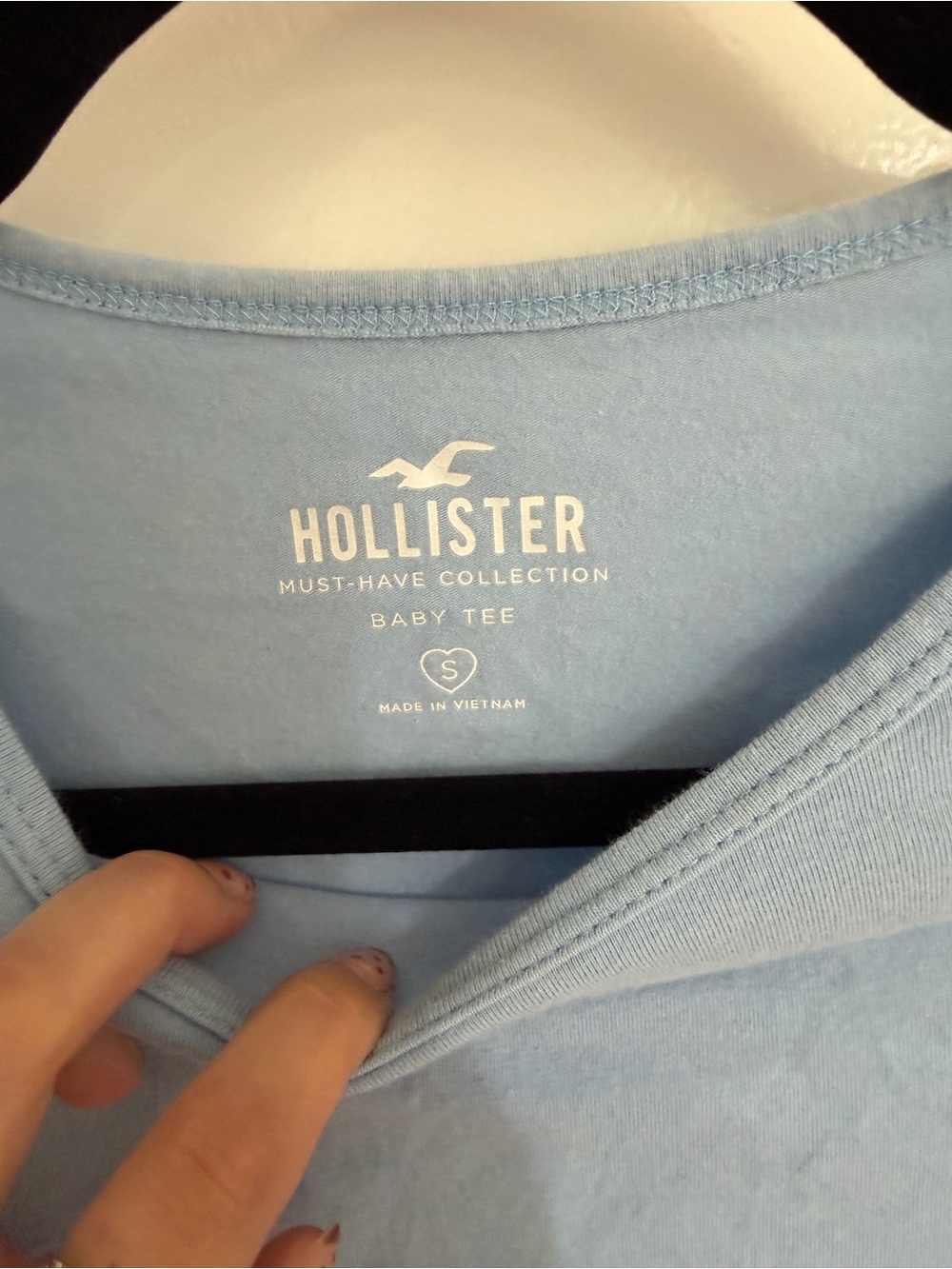 Hollister Light Blue Ruched Drawstring Tee - Picture 2 of 3